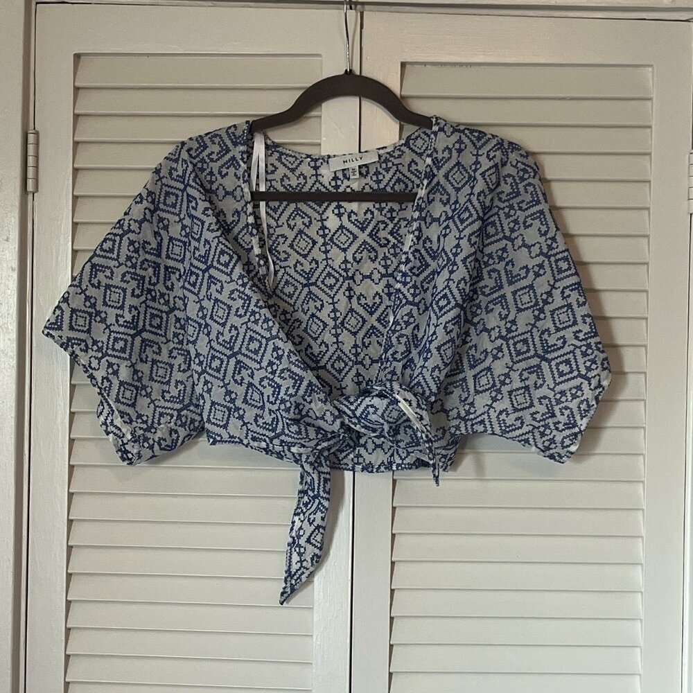 Blue Patterned Women's Shrug